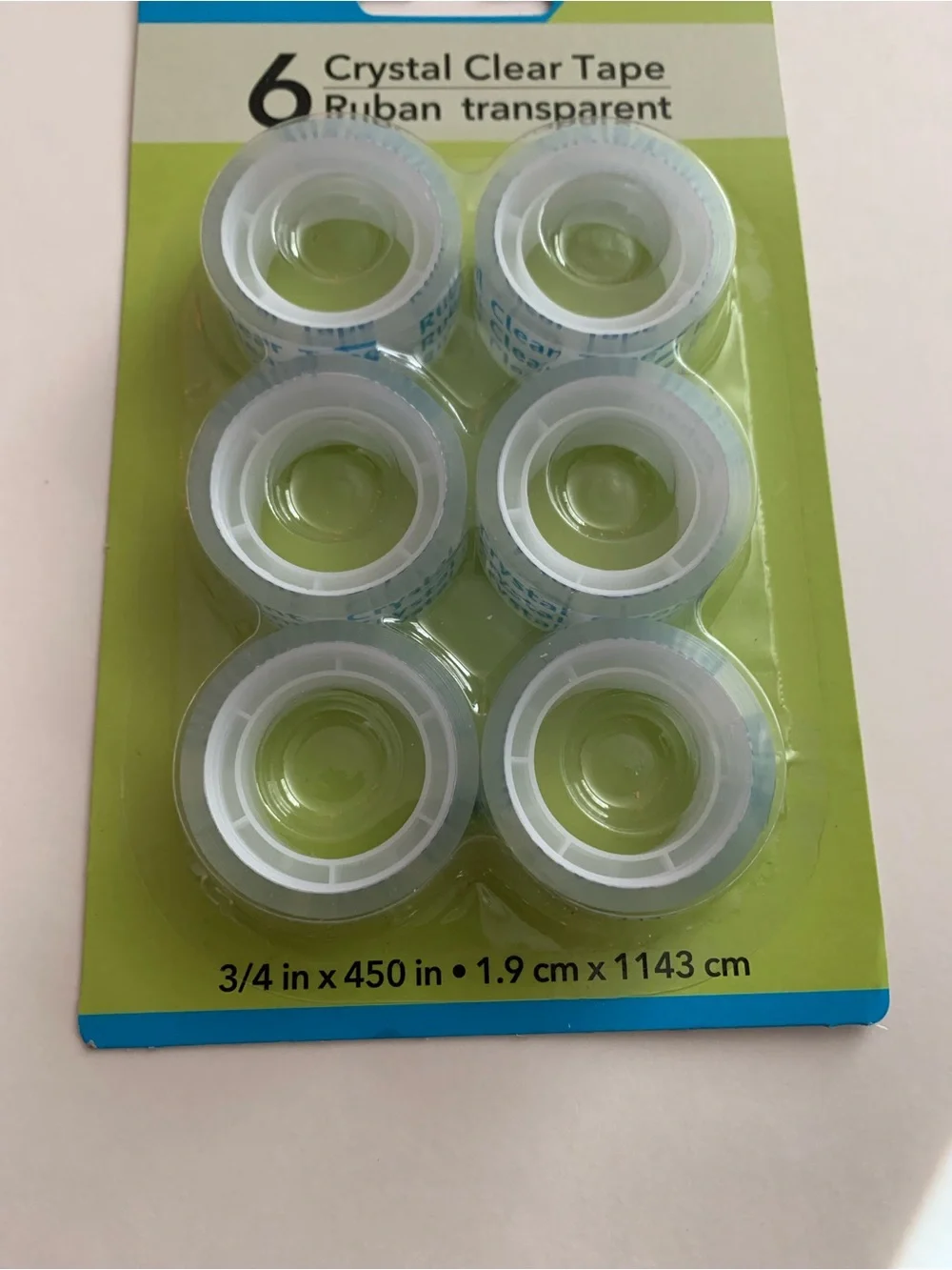 Crystal Clear Mini Tape Rolls - 6 Pack, Clear